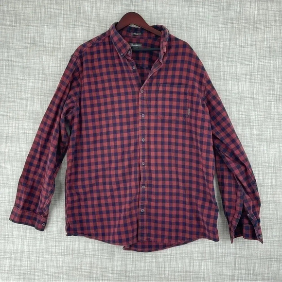 Eddie Bauer mens size T2XL long sleeve button down flannel shirt 1099 - Picture 1 of 8